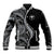 Hawaii Pineapple Gray Scale Tribal Pattern Baseball Jacket - Polynesian Pride
