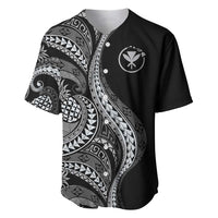 Hawaii Pineapple Gray Scale Tribal Pattern Baseball Jersey LT01 Black - Polynesian Pride