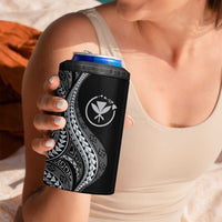 Hawaii Pineapple Gray Scale Tribal Pattern 4 in 1 Can Cooler Tumbler LT01 - Polynesian Pride