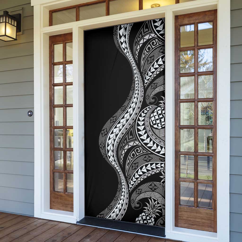 Hawaii Pineapple Gray Scale Tribal Pattern Door Cover LT01 - Polynesian Pride