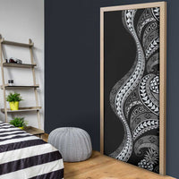 Hawaii Pineapple Gray Scale Tribal Pattern Door Cover LT01 - Polynesian Pride