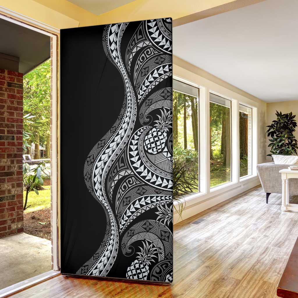 Hawaii Pineapple Gray Scale Tribal Pattern Door Cover LT01 - Polynesian Pride
