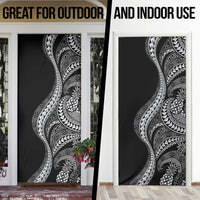 Hawaii Pineapple Gray Scale Tribal Pattern Door Cover LT01 - Polynesian Pride