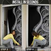 Hawaii Pineapple Gray Scale Tribal Pattern Door Cover LT01 - Polynesian Pride