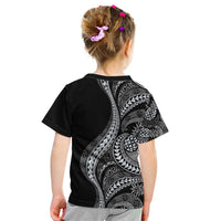 Hawaii Pineapple Gray Scale Tribal Pattern Kid T Shirt LT01 - Polynesian Pride