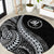 Hawaii Pineapple Gray Scale Tribal Pattern Round Carpet - Polynesian Pride