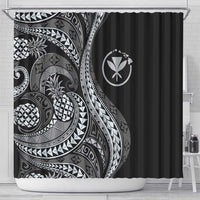 Hawaii Pineapple Gray Scale Tribal Pattern Shower Curtain LT01 - Polynesian Pride