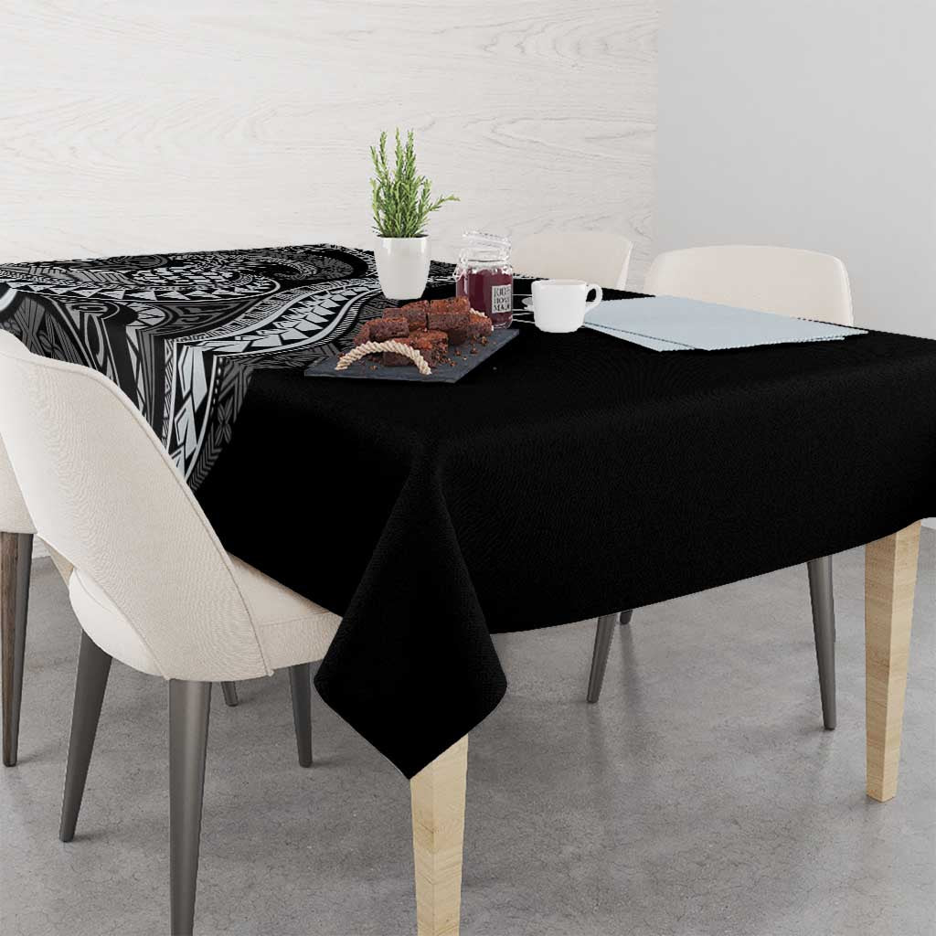 Hawaii Pineapple Gray Scale Tribal Pattern Tablecloth - Polynesian Pride