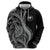 Hawaii Pineapple Gray Scale Tribal Pattern Zip Hoodie - Polynesian Pride