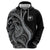 Hawaii Pineapple Gray Scale Tribal Pattern Zip Hoodie - Polynesian Pride