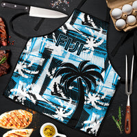 Fijian Rugby Apron Grunge Palm Stylized LT01 Blue - Polynesian Pride