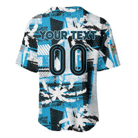 Custom Fijian Rugby Baseball Jersey Grunge Palm Stylized LT01 - Polynesian Pride