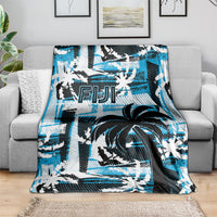 Fijian Rugby Blanket Grunge Palm Stylized LT01 - Polynesian Pride