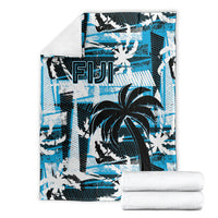 Fijian Rugby Blanket Grunge Palm Stylized LT01 - Polynesian Pride