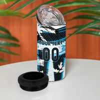 Custom Fijian Rugby 4 in 1 Can Cooler Tumbler Grunge Palm Stylized LT01 - Polynesian Pride
