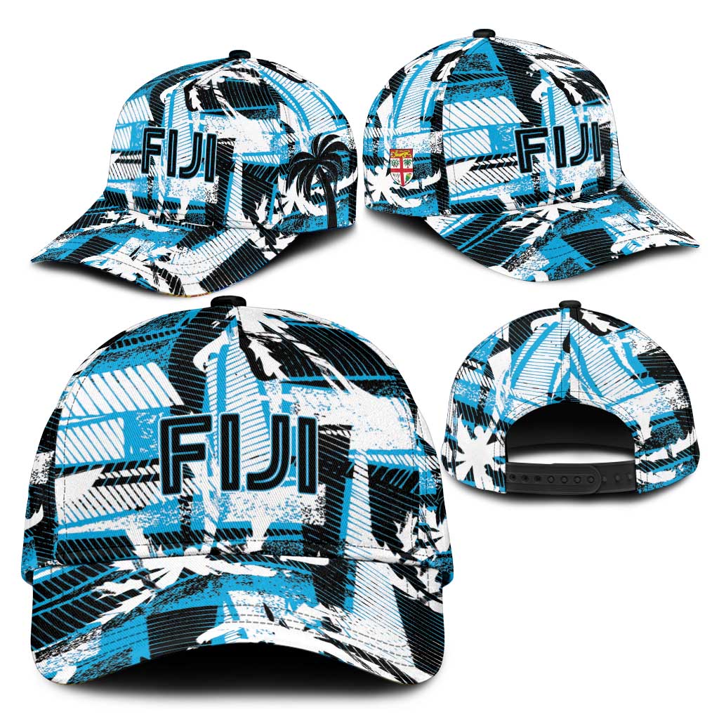 Fijian Rugby Classic Cap Grunge Palm Stylized LT01 - Polynesian Pride