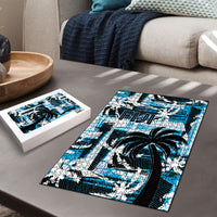 Fijian Rugby Puzzle Grunge Palm Stylized LT01 - Polynesian Pride