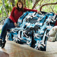 Fijian Rugby Quilt Grunge Palm Stylized LT01 - Polynesian Pride