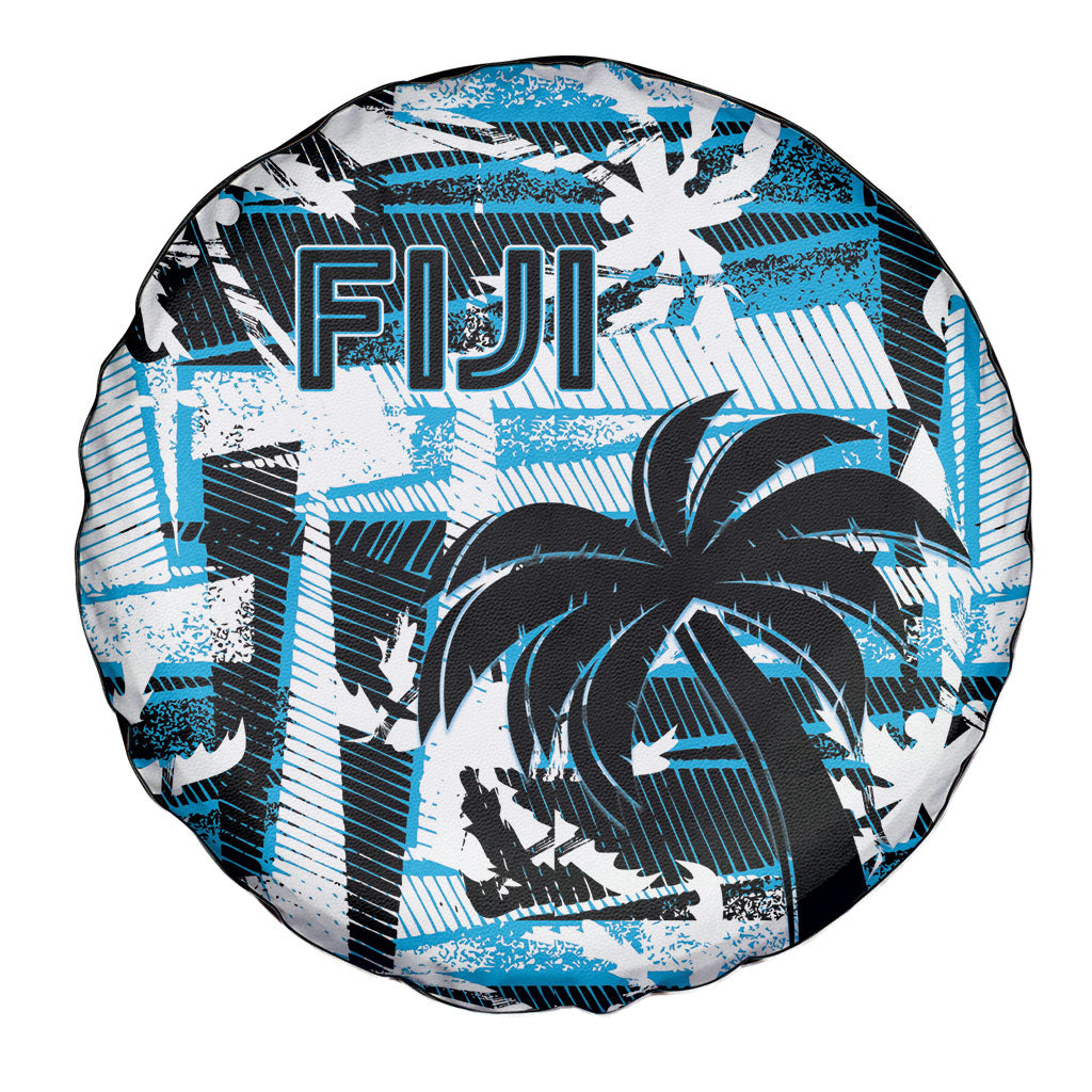 Fijian Rugby Spare Tire Cover Grunge Palm Stylized LT01 - Polynesian Pride