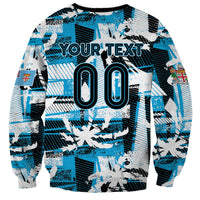 Custom Fijian Rugby Sweatshirt Grunge Palm Stylized LT01 - Polynesian Pride