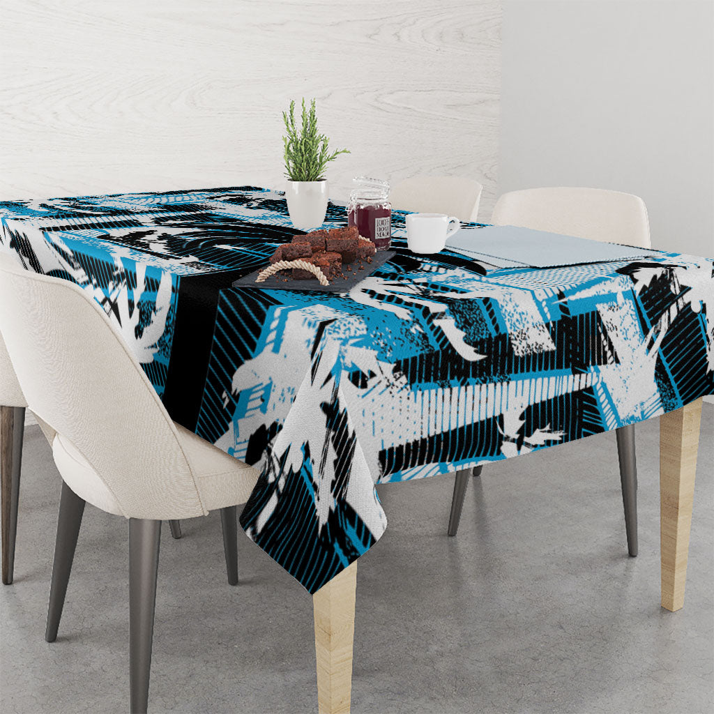 Fijian Rugby Tablecloth Grunge Palm Stylized LT01 - Polynesian Pride