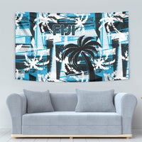 Fijian Rugby Tapestry Grunge Palm Stylized LT01 - Polynesian Pride