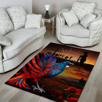 New Zealand Tui Bird Soldier ANZAC Area Rug Lest We Forget LT03 - Polynesian Pride