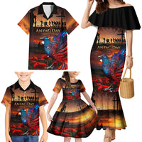 New Zealand Tui Bird Soldier ANZAC Family Matching Mermaid Dress and Hawaiian Shirt Lest We Forget LT03 - Polynesian Pride
