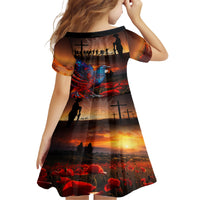 New Zealand Tui Bird Soldier ANZAC Family Matching Short Sleeve Bodycon Dress and Hawaiian Shirt Lest We Forget LT03 - Polynesian Pride