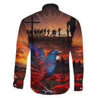 New Zealand Tui Bird Soldier ANZAC Family Matching Short Sleeve Bodycon Dress and Hawaiian Shirt Lest We Forget LT03 - Polynesian Pride