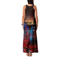 New Zealand Tui Bird Soldier ANZAC Family Matching Tank Maxi Dress and Hawaiian Shirt Lest We Forget LT03 - Polynesian Pride