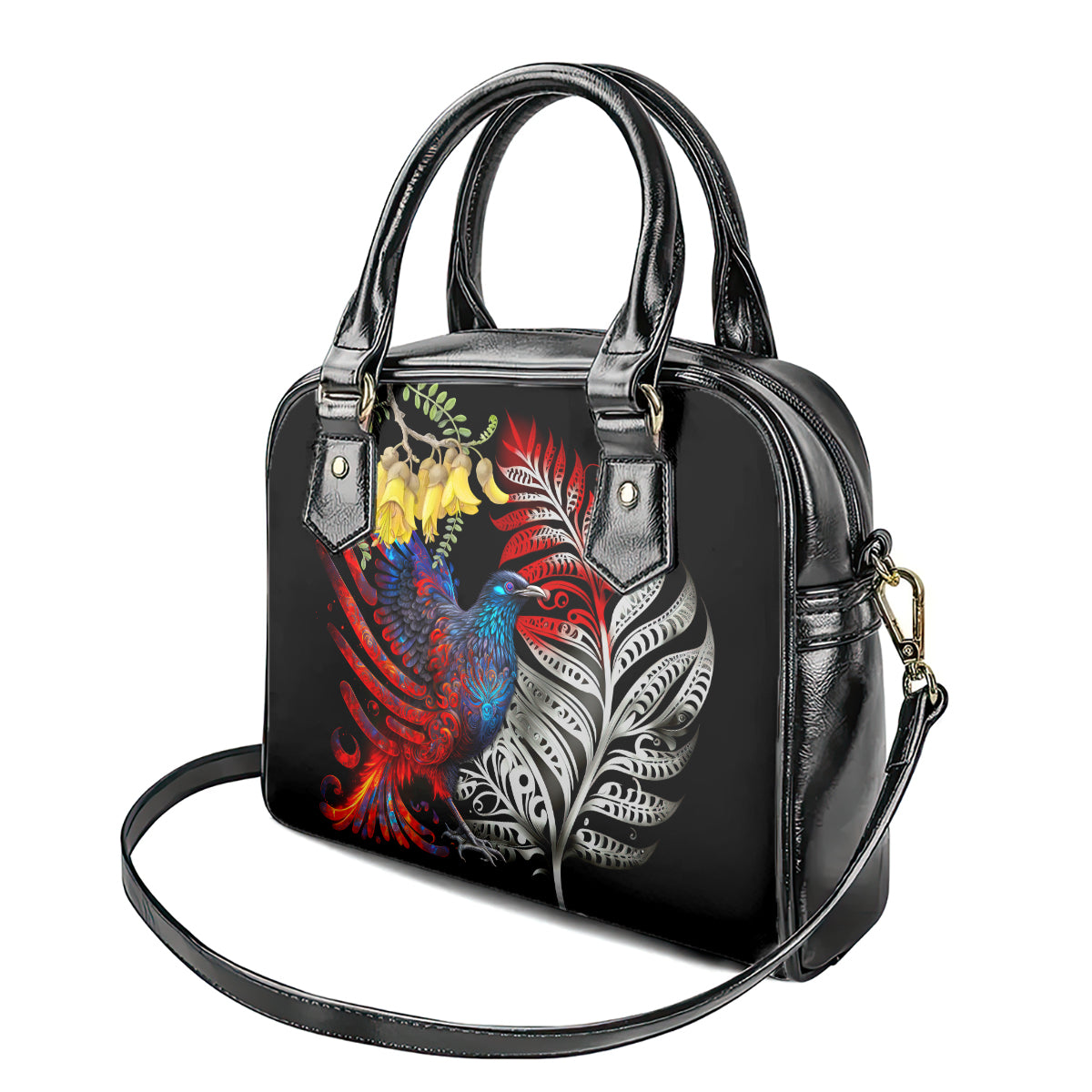 New Zealand Kohwhai Tui Bird Shoulder Handbag Silver Fern Version LT03 - Polynesian Pride