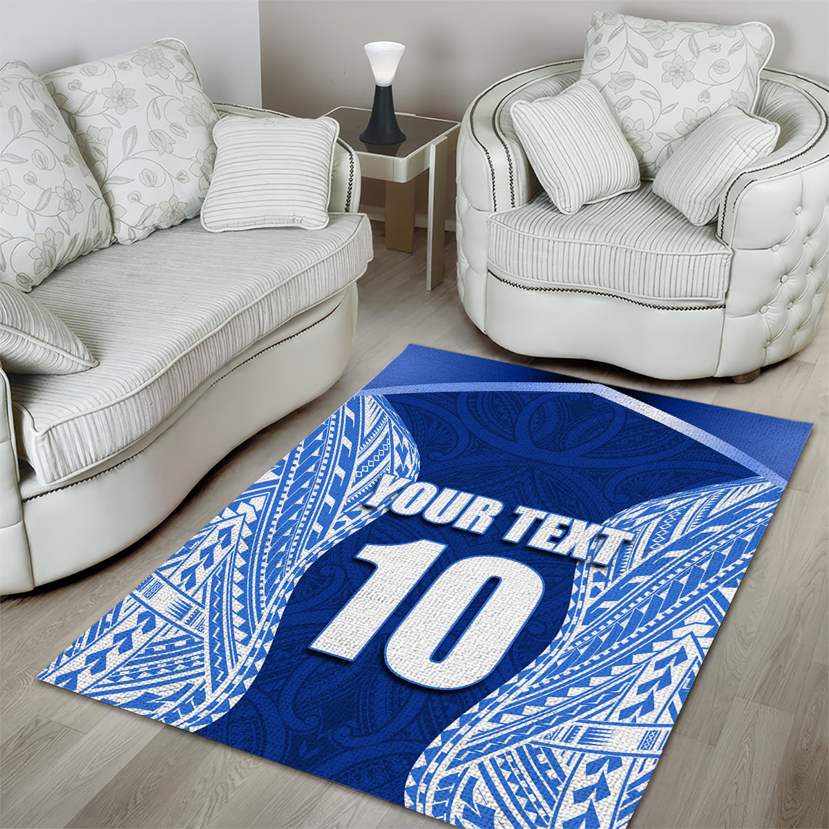 Custom Manu Samoa Rugby Area Rug Polynesian Tattoo