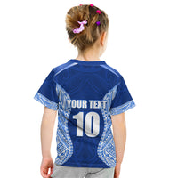 Custom Manu Samoa Rugby Kid T Shirt Polynesian Tattoo LT03