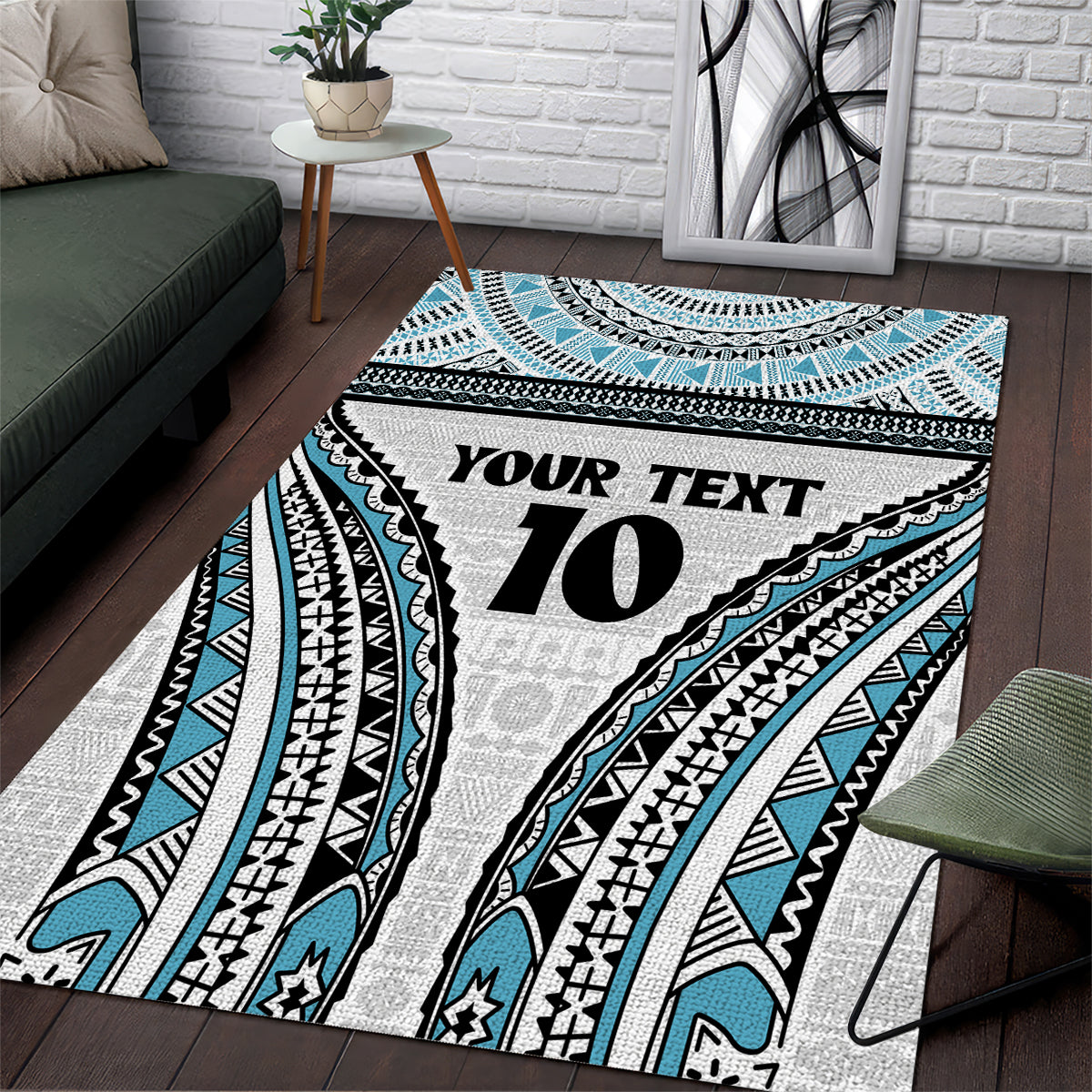 Custom Flying Fijians Rugby Area Rug Tapa Tribal Cloth