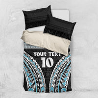 Custom Flying Fijians Rugby Bedding Set Tapa Tribal Cloth Black Color LT03 US Twin 172cm x 218cm Black - Polynesian Pride