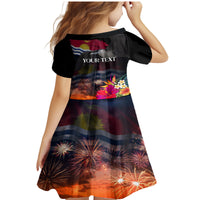Personalised Kiribati Independence Day Family Matching Mermaid Dress and Hawaiian Shirt Frigatebird and Plumeria Hibiscus Flower LT03 - Polynesian Pride