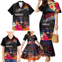 Personalised Kiribati Independence Day Family Matching Mermaid Dress and Hawaiian Shirt Frigatebird and Plumeria Hibiscus Flower LT03 - Polynesian Pride