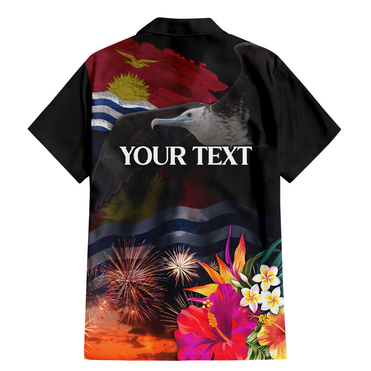 Personalised Kiribati Independence Day Family Matching Mermaid Dress and Hawaiian Shirt Frigatebird and Plumeria Hibiscus Flower LT03 - Polynesian Pride