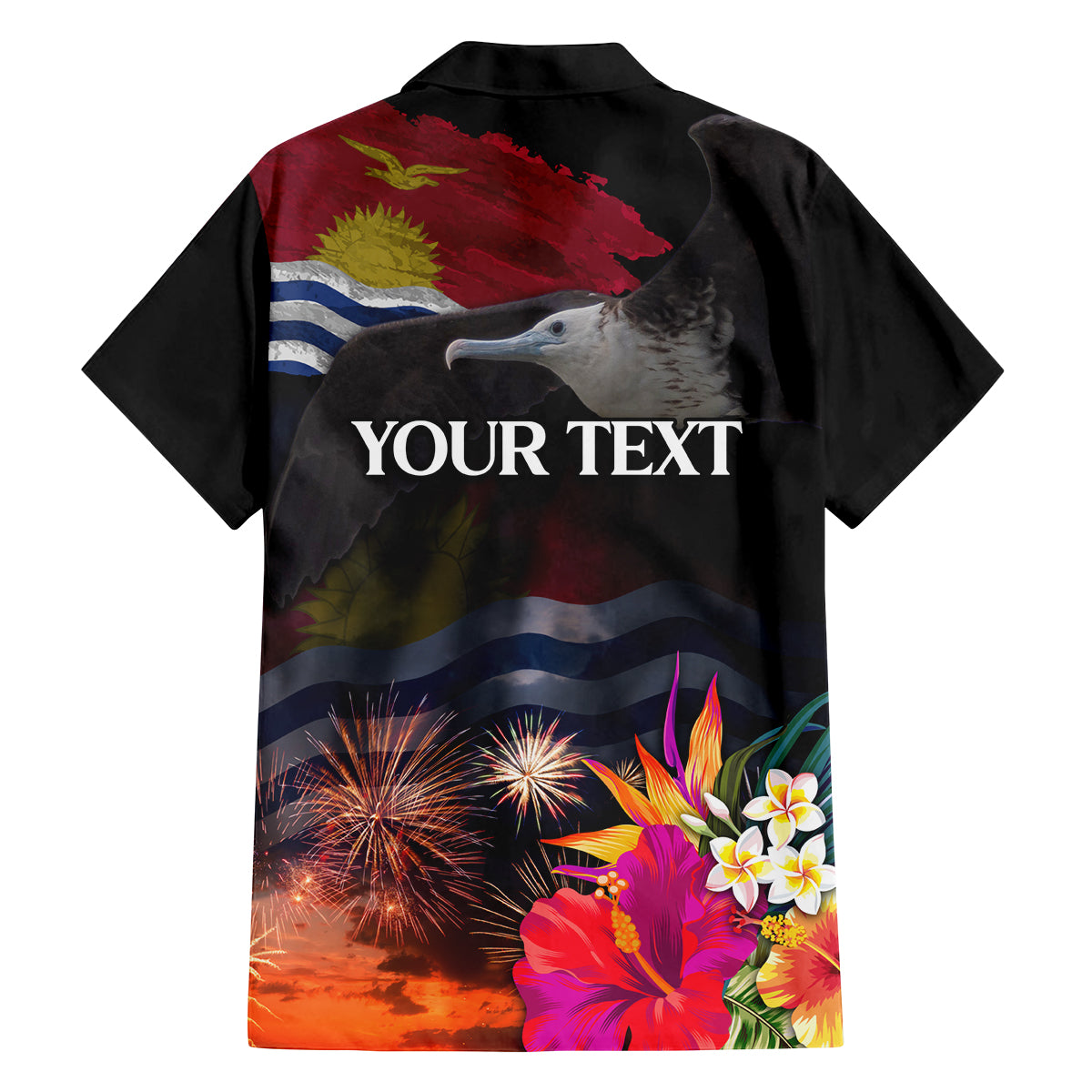 Personalised Kiribati Independence Day Family Matching Puletasi and Hawaiian Shirt Frigatebird and Plumeria Hibiscus Flower LT03 - Polynesian Pride