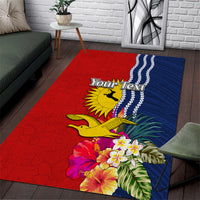 Personalised Kiribati Independence Day Area Rug Kiribati Map With Flag Color LT03 Red - Polynesian Pride