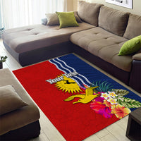 Personalised Kiribati Independence Day Area Rug Kiribati Map With Flag Color LT03 - Polynesian Pride