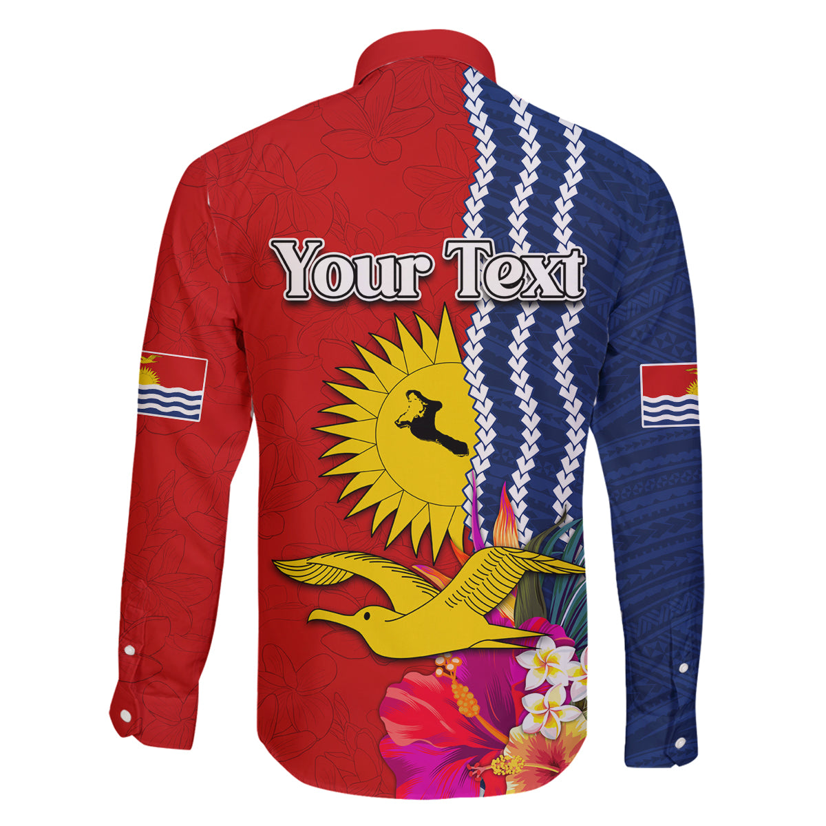 Personalised Kiribati Independence Day Family Matching Off Shoulder Short Dress and Hawaiian Shirt Kiribati Map With Flag Color LT03 - Polynesian Pride