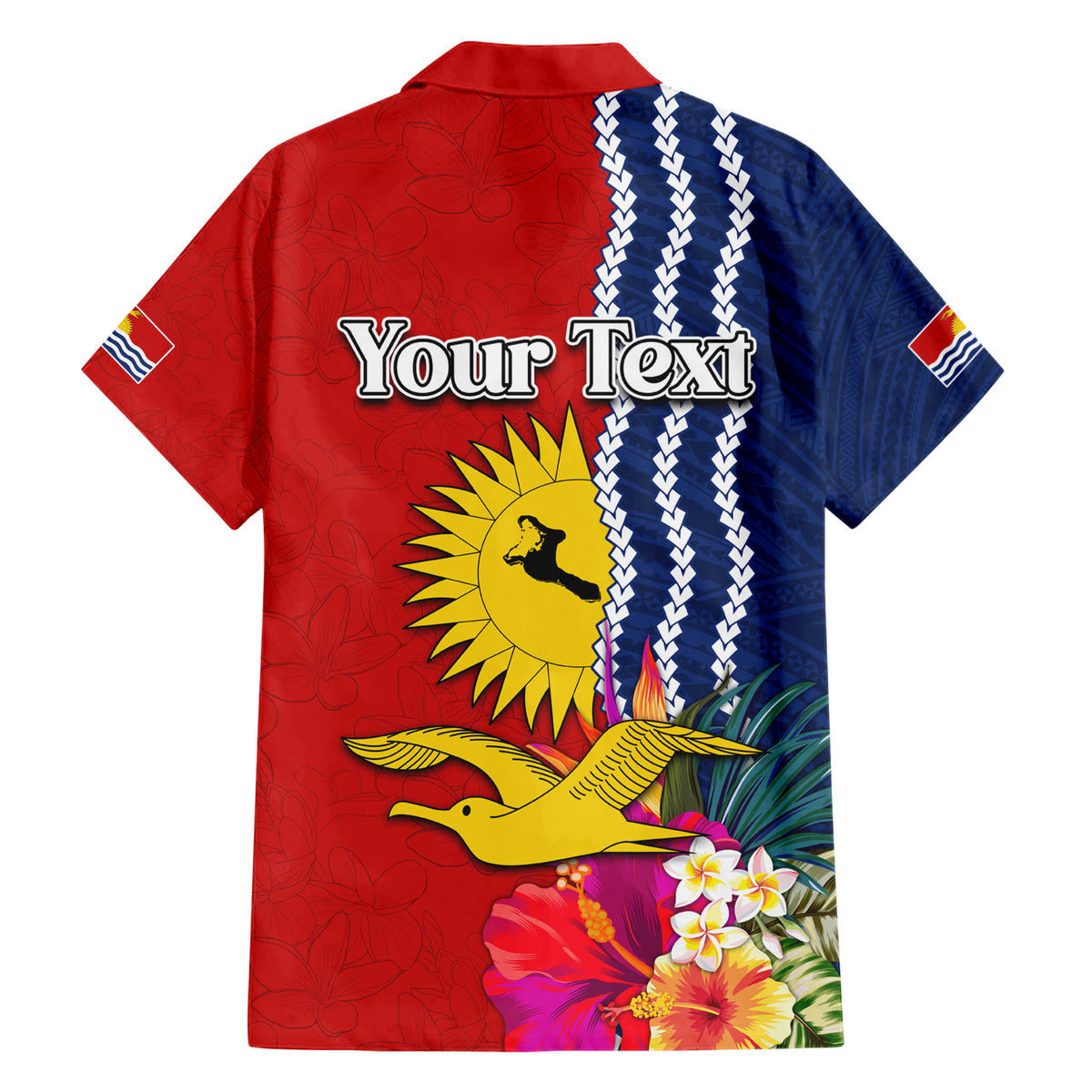 Personalised Kiribati Independence Day Family Matching Short Sleeve Bodycon Dress and Hawaiian Shirt Kiribati Map With Flag Color LT03 - Polynesian Pride