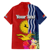 Personalised Kiribati Independence Day Family Matching Tank Maxi Dress and Hawaiian Shirt Kiribati Map With Flag Color LT03 - Polynesian Pride