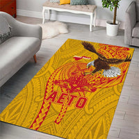American Samoa Fautasi Race Area Rug Aeto Pago Pago with Eagle Samoan Tribal Patterns