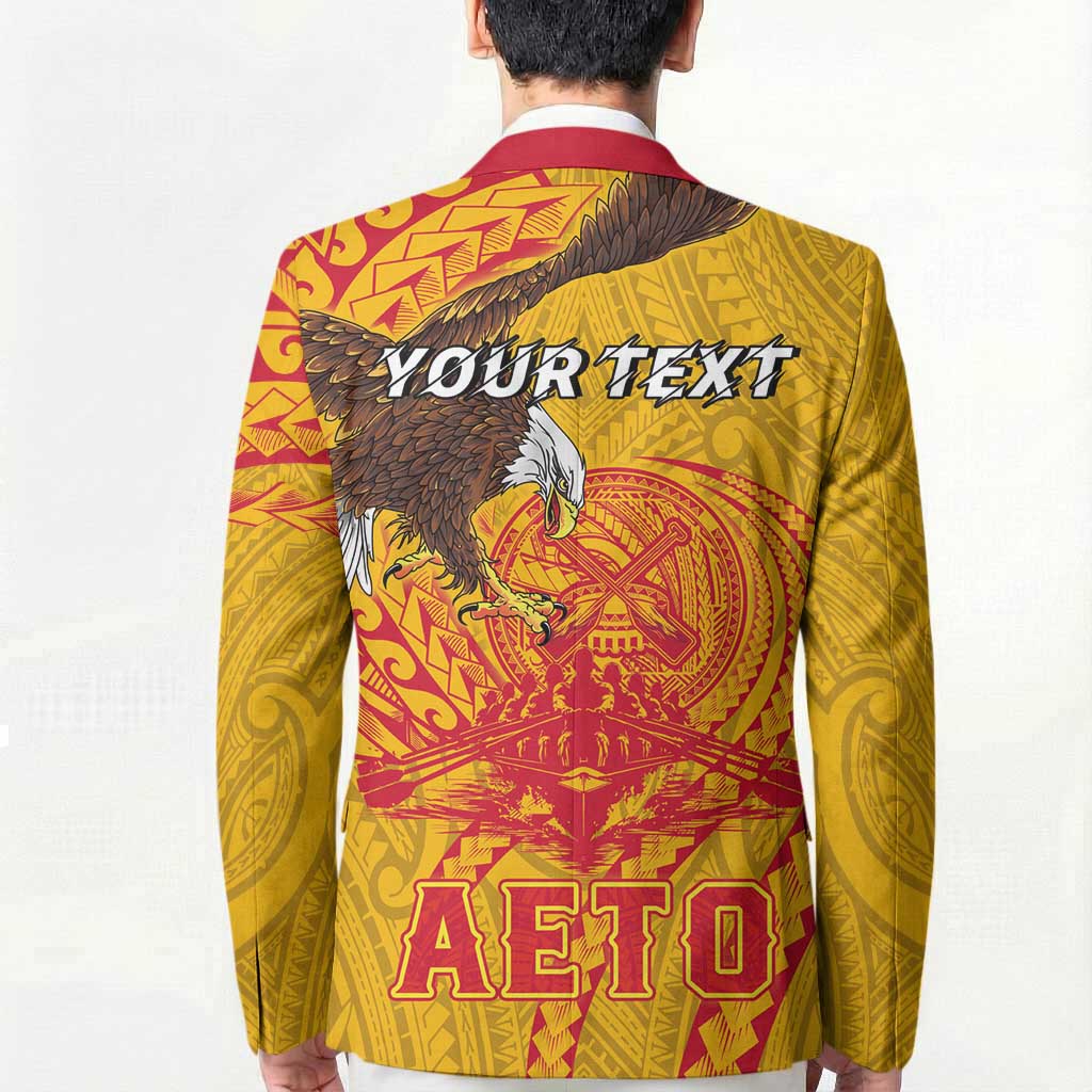 Personalized American Samoa Fautasi Race Blazer Aeto Pago Pago with Eagle Samoan Tribal Patterns