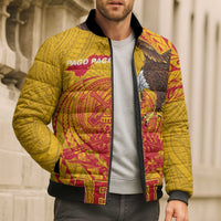 Personalized American Samoa Fautasi Race Bomber Puffer Jacket Aeto Pago Pago with Eagle Samoan Tribal Patterns