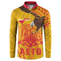 Personalized American Samoa Fautasi Race Button Sweatshirt Aeto Pago Pago with Eagle Samoan Tribal Patterns