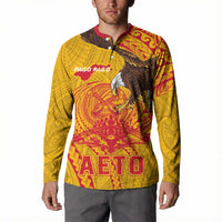 Personalized American Samoa Fautasi Race Button Sweatshirt Aeto Pago Pago with Eagle Samoan Tribal Patterns